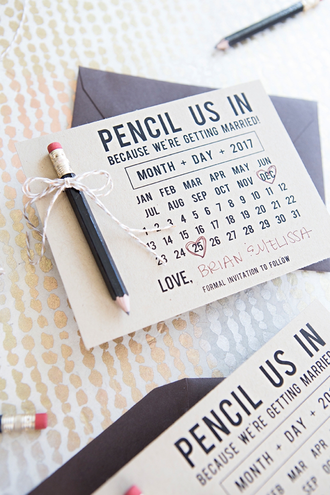 Use our free printables to make your own Pencil Us In, Save the Date invitations!