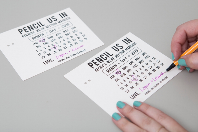 Learn how to make your own Pencil Us In Save the Date invitations!