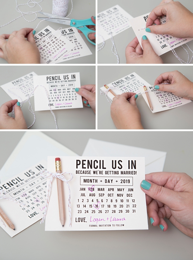 Use our free printables to make your own Pencil Us In, Save the Date invitations!