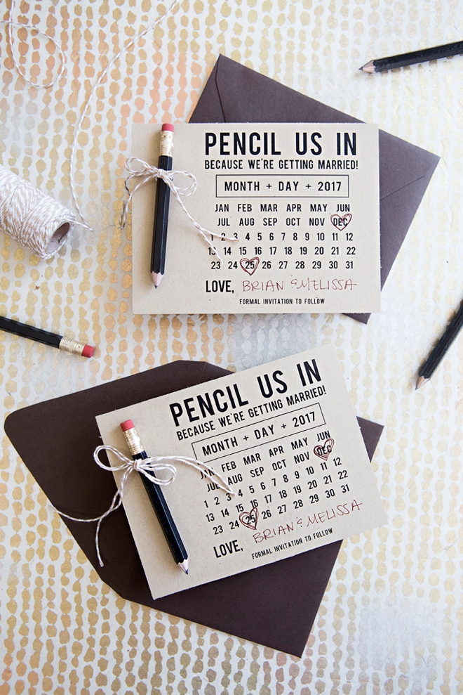 Use our free printables to make your own Pencil Us In, Save the Date invitations!