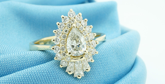 Art Deco Pear Engagement Ring