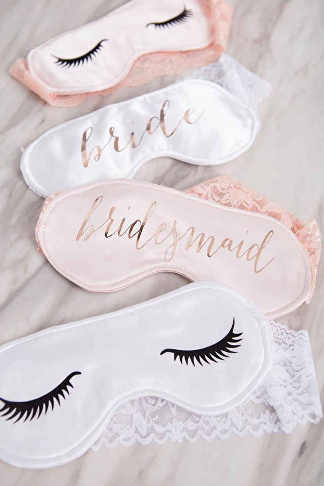 These DIY personalized bridal sleep masks are everything!