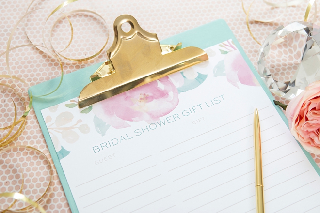 Print This Darling Floral Bridal Shower Gift List For Free