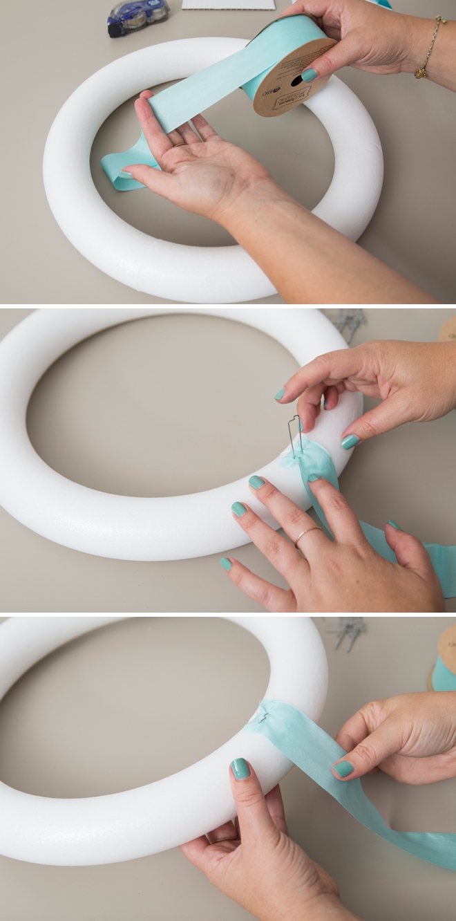 OMG, how cute is this giant DIY diamond ring wreath!?