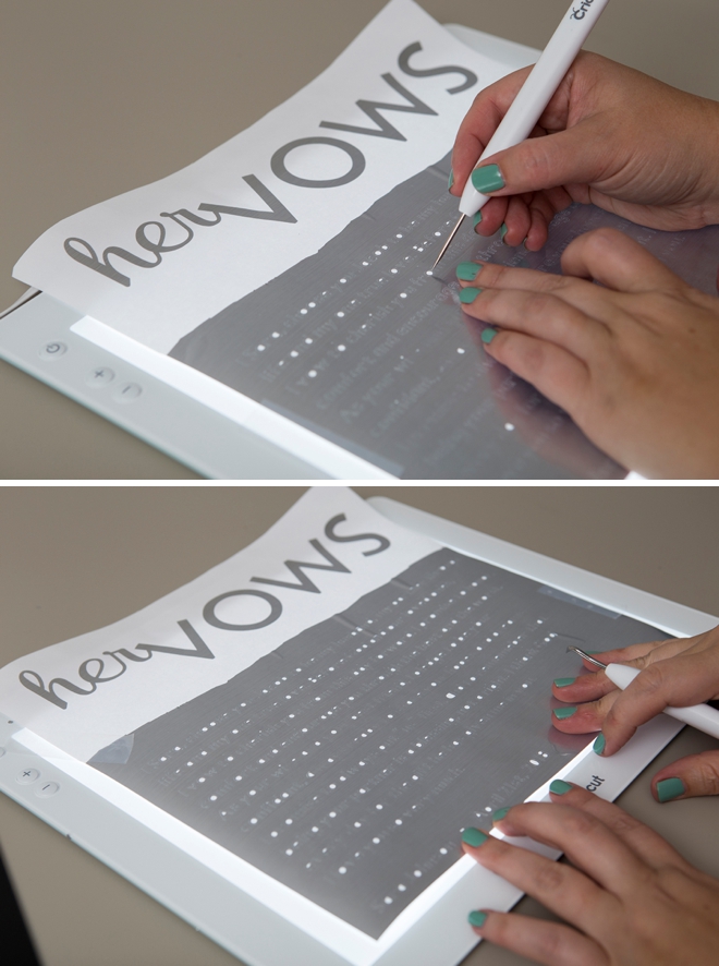 Cricut, vinyl, acrylic boards and your vows make the best DIY ceremony detail ever!