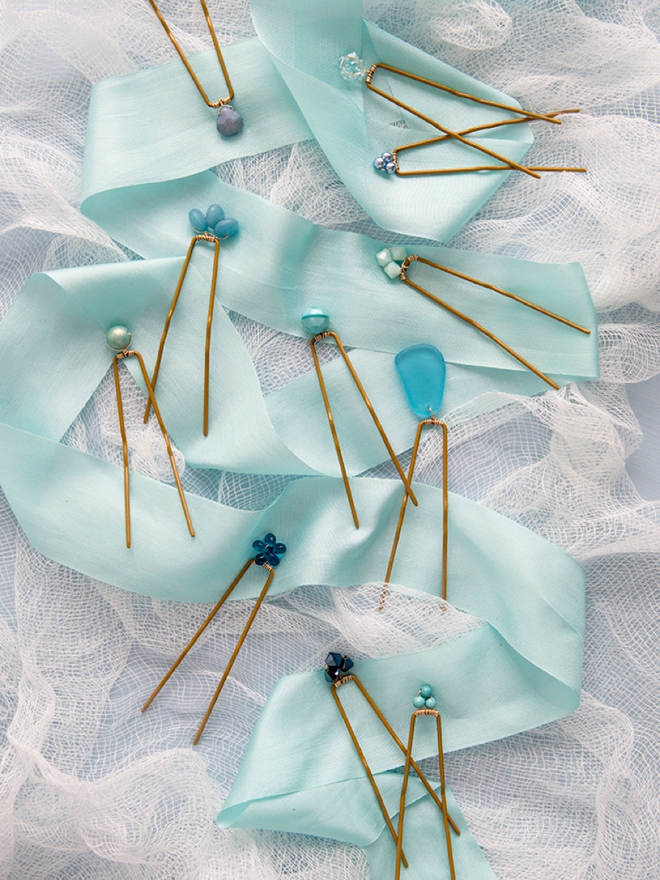 These Diy Something Blue Hair Pins Are Stunning