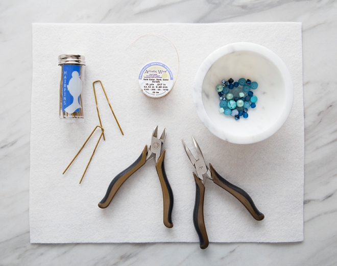 Learn how to make the most beautiful something blue wedding hair pins!