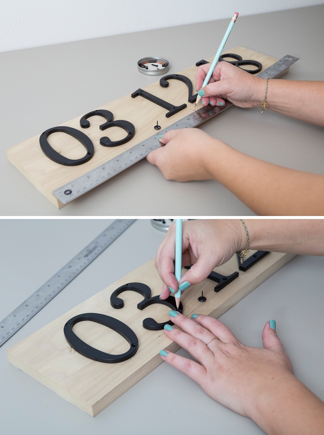 OMG, in love with this DIY address number wedding date sign!