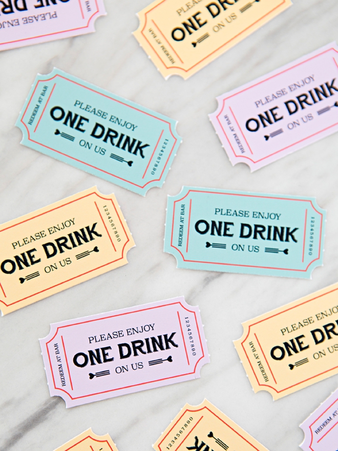 These FREE Printable Wedding Drink Tickets Are SO Freaking Cute