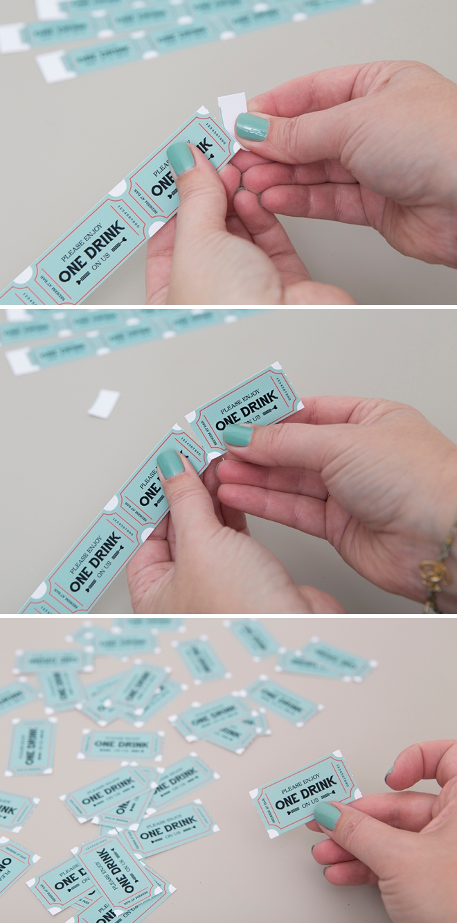Keep your wedding bar budget under control with these DIY drink tickets!