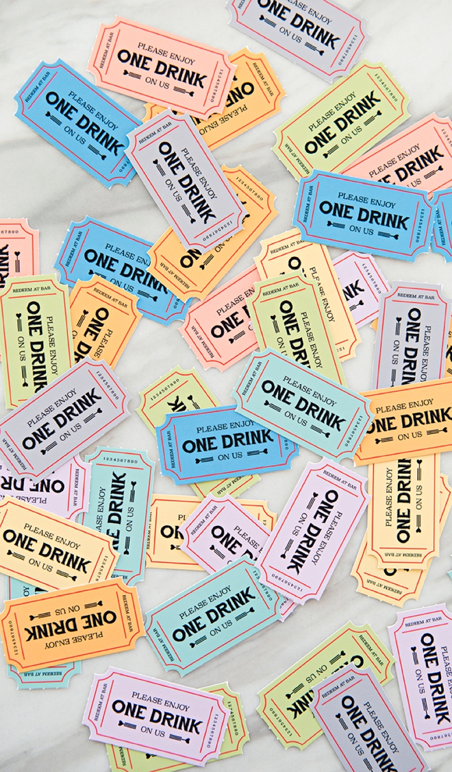 These free printable wedding drink tickets are the cutest!