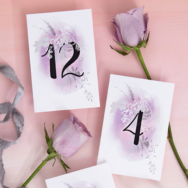 these free printable lavender floral table numbers are gorgeous