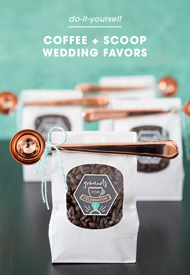 These DIY Coffee Favors With Metallic Scoops Are The Cutest