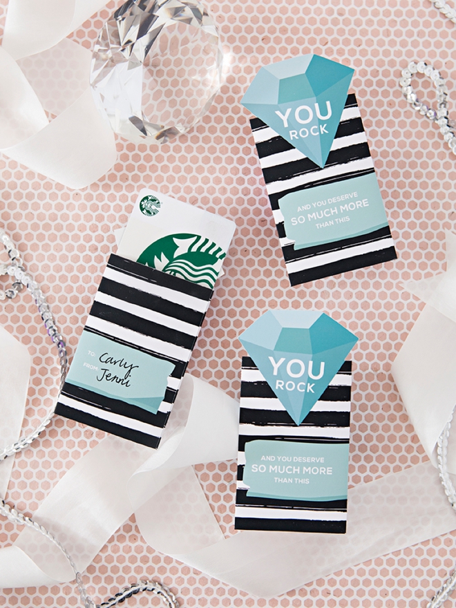 Make your own gift card sleeves to thank your bridal party and vendors!