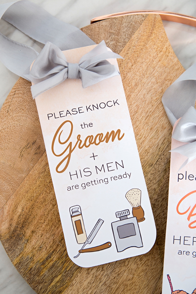 These free printable getting ready door hangers are just the cutest!