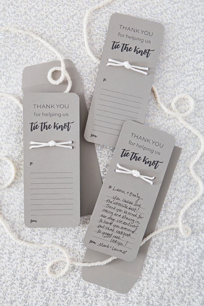 Make your own wedding thank you cards with these free printable files!