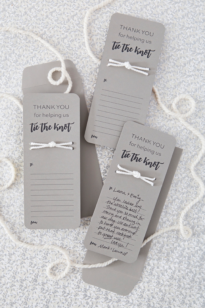 These Diy Tie The Knot Wedding Thank You Cards Are The Cutest