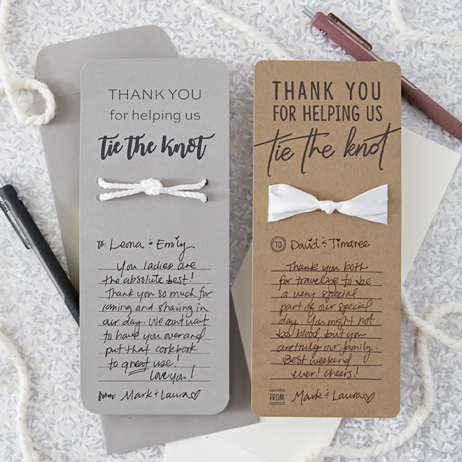 These DIY "Tie The Knot" Wedding Thank You Cards Are The Cutest!