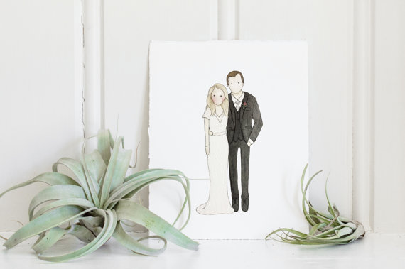 Looking for a unique wedding or holiday gift for the newlyweds? This custom wedding portrait is it!
