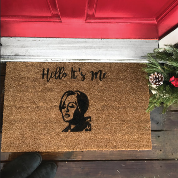 We LOVE this hilarious Hello It's Me door mat!