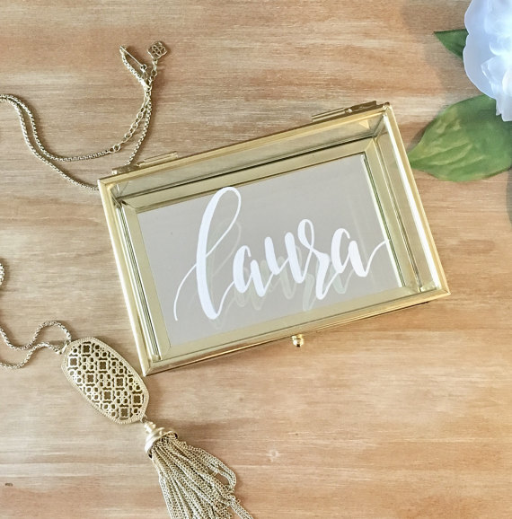 Gorgeous personalized jewelry box from Southern Script Designs