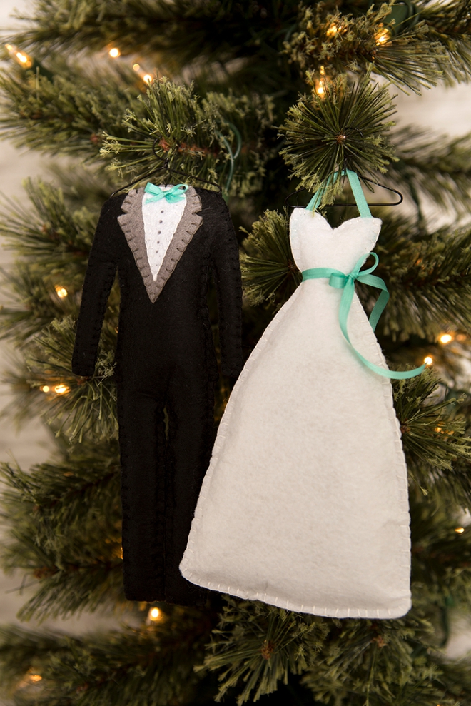 bride and groom tree ornaments