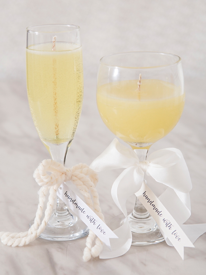 Woah, these DIY wine and champagne candles are AMAZING!