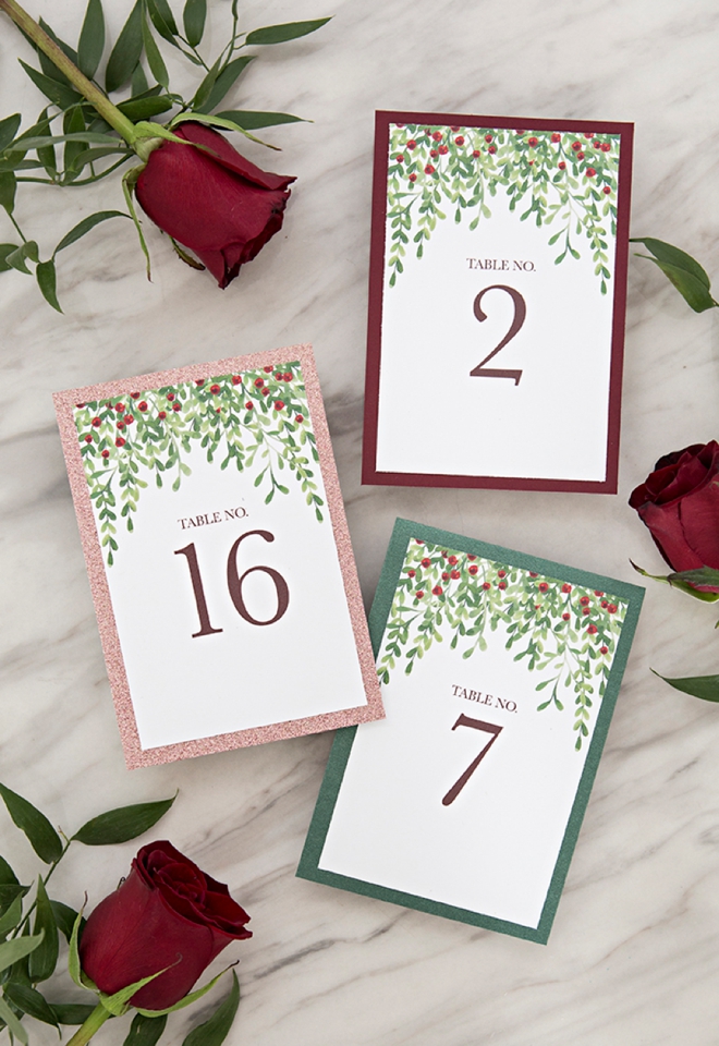 These free printable Christmas inspired table numbers are just darling!