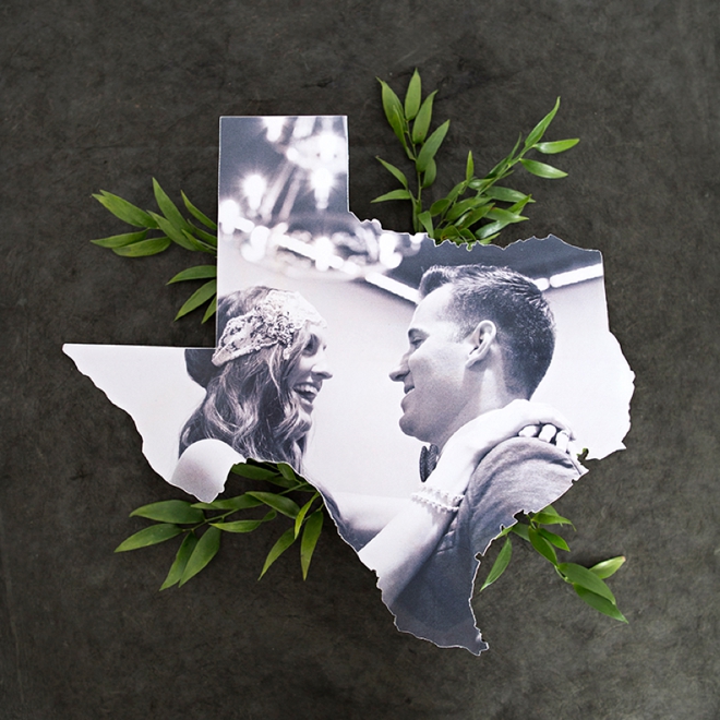 These DIY wedding photo state cutouts are the cutest!!