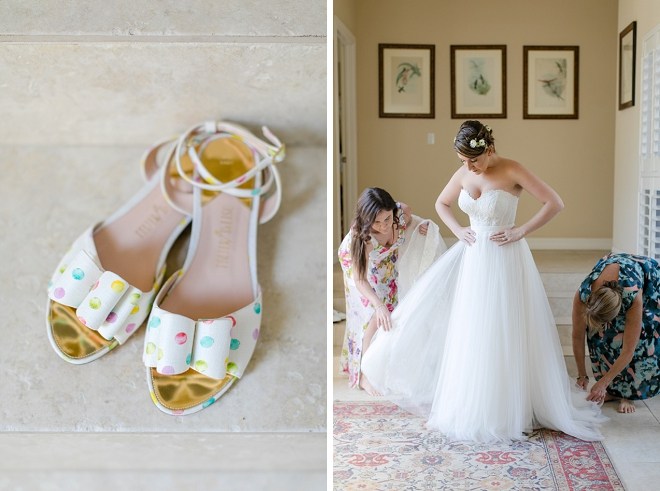 These super fun polkadot wedding shoes are giving us all of the feels! 