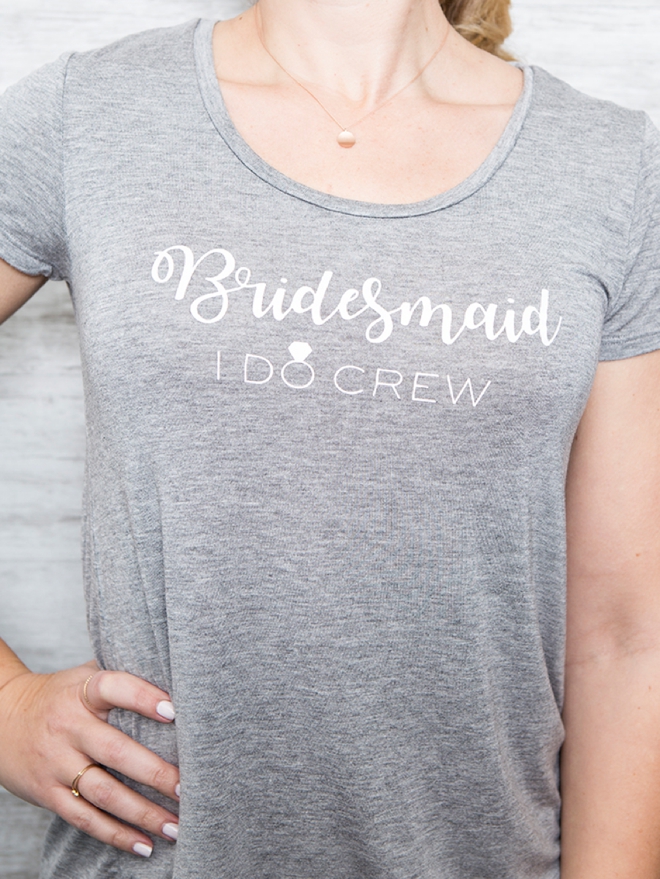 These are the cutest DIY bridal party shirts, free cut files!