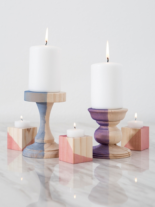 How to make your own dip-dyed candle holders!