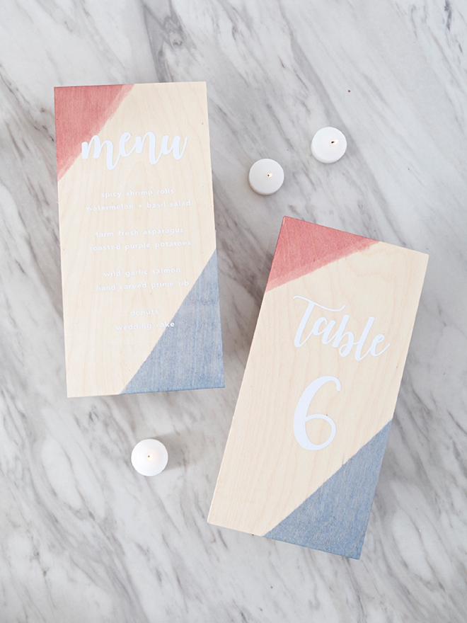 How to make your own dip-dyed wood wedding decor!