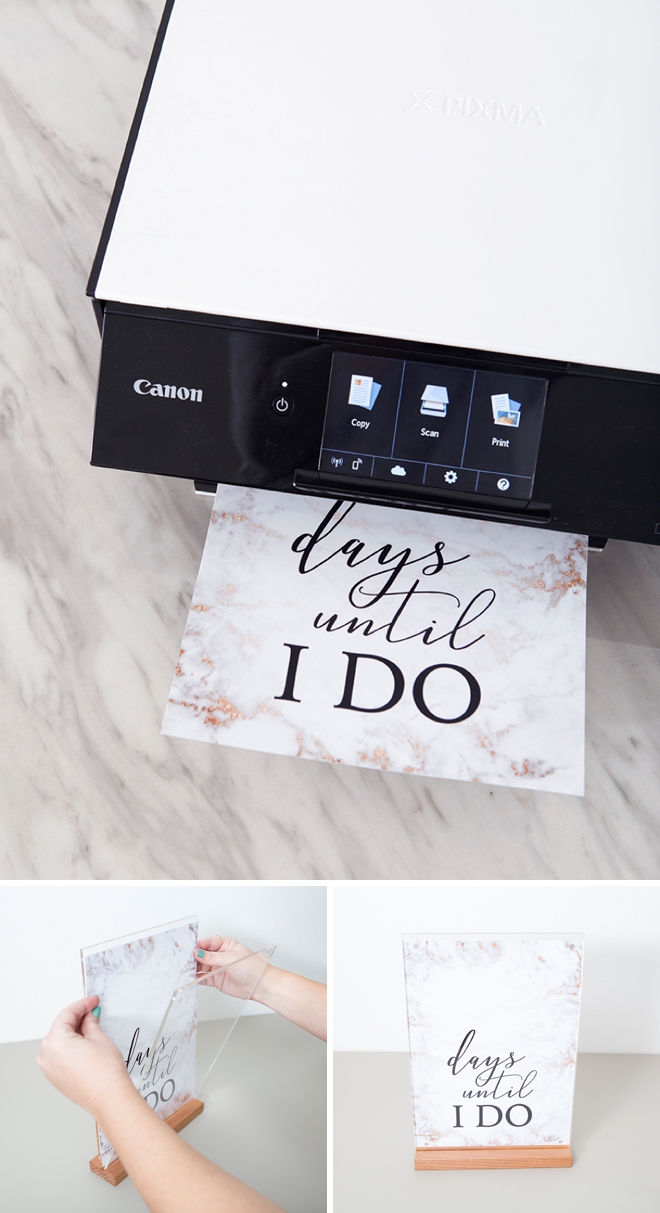 This DIY wedding countdown sign has free printable files!