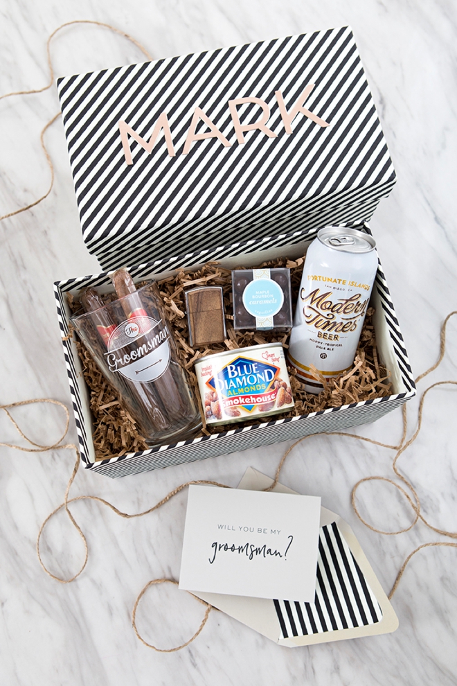 These DIY will you by my groomsman gift boxes are SO cute!