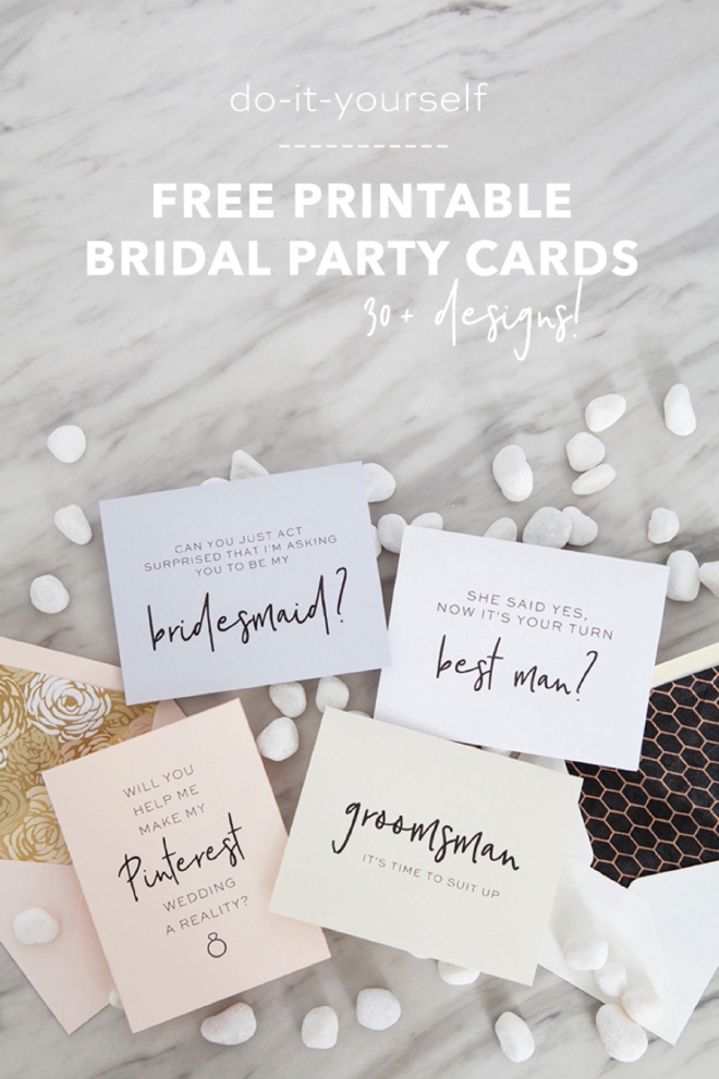 30+ free printable Will You Be My Bridal Party cards!