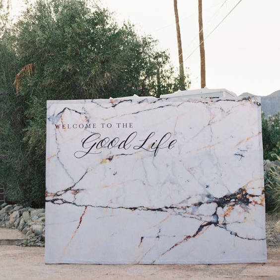 Love this statement-making marble backdrop.