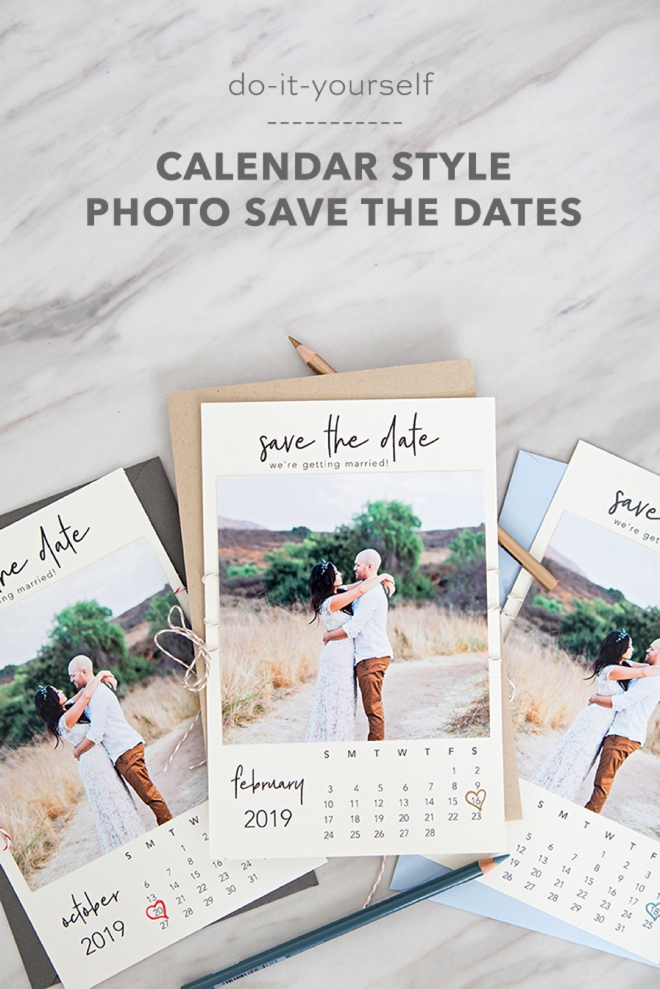 These Free Printable "Calendar Style" Photo Save The Dates Are The Best!