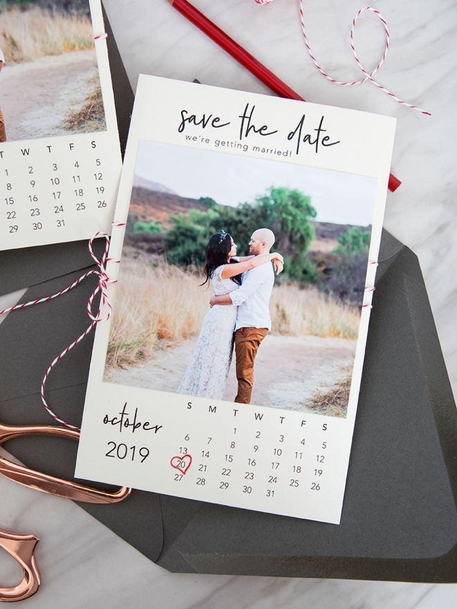 These Free Printable "Calendar Style" Photo Save The Dates Are The Best!