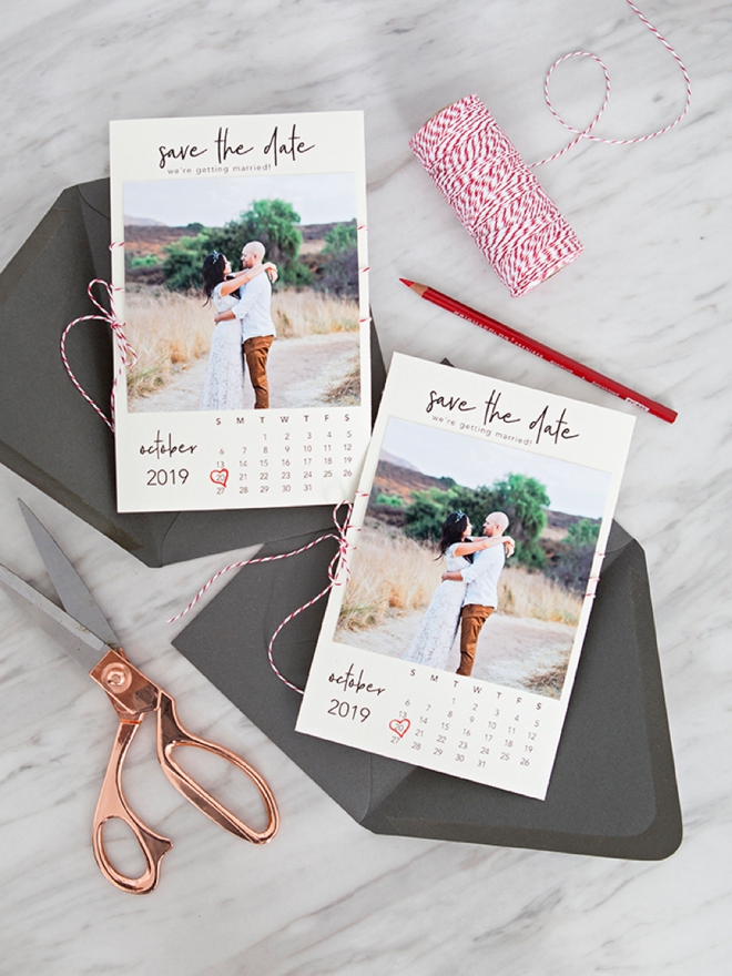 Free printable calendar style photo Save the Date invitations!