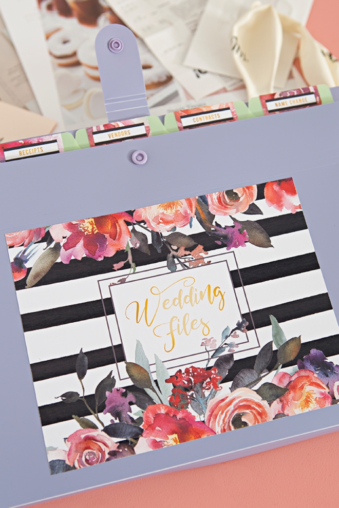 Print these wedding file folder labels for free and add them to any accordion style folder!