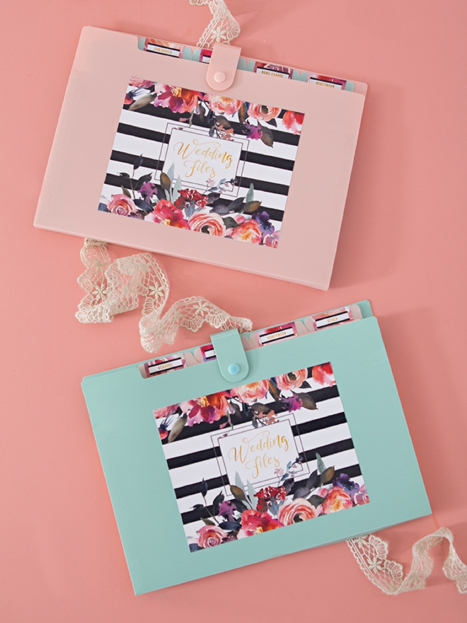 Print these wedding file folder labels for free and add them to any accordion style folder!