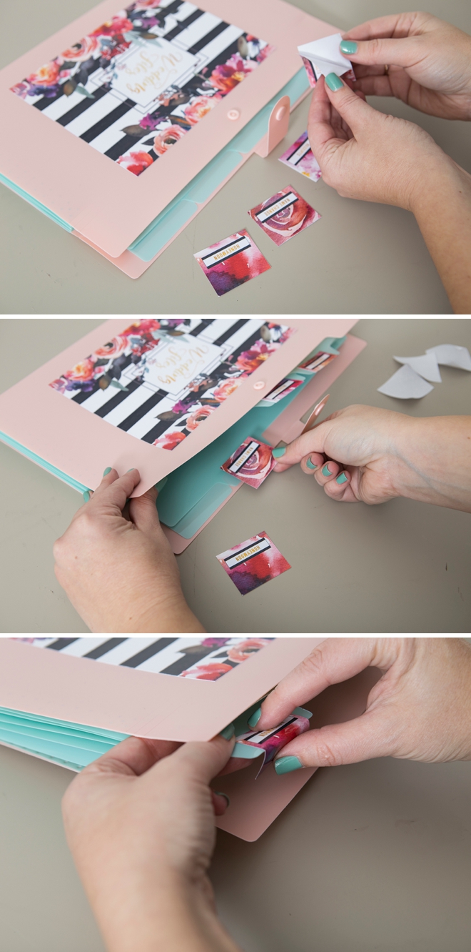 Print these wedding file folder labels for free and add them to any accordion style folder!