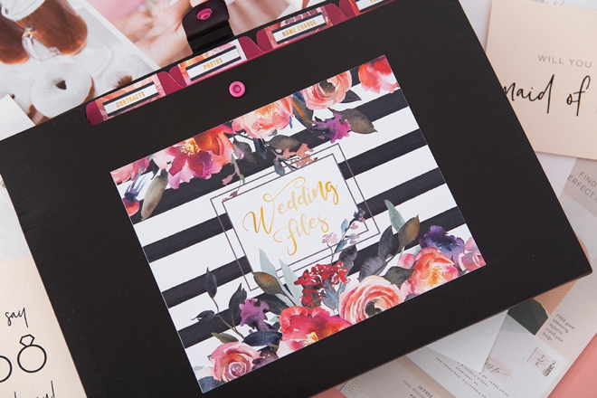 Print these wedding file folder labels for free and add them to any accordion style folder!