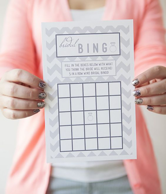 Make this classic bridal shower game in our archives. 