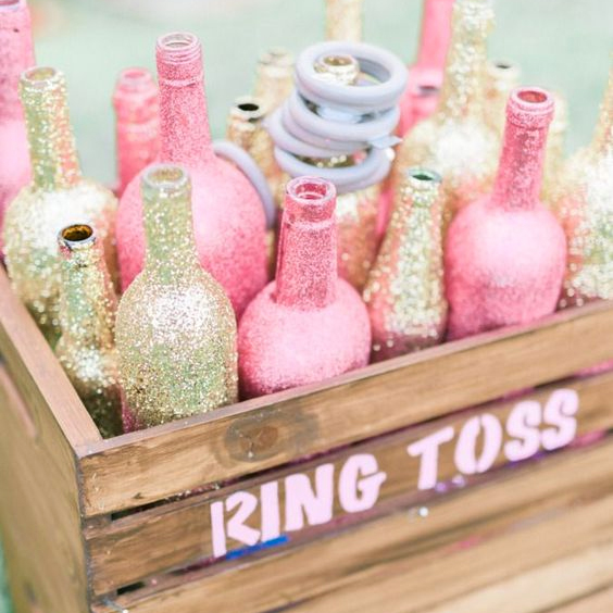 This cute ring toss game is an adorable bridal shower DIY!