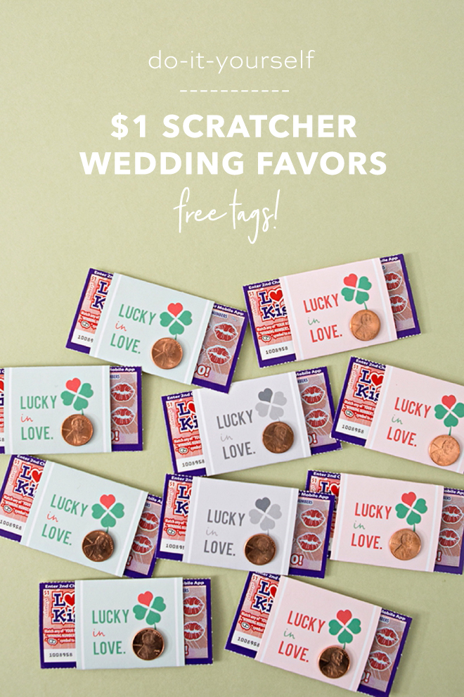 These DIY $1 scratcher wedding favors are SO cute!