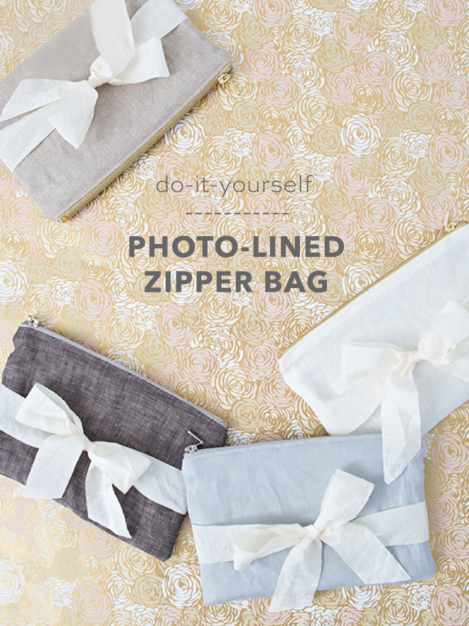 Make your own photo-lined zipper pouch, super easy!