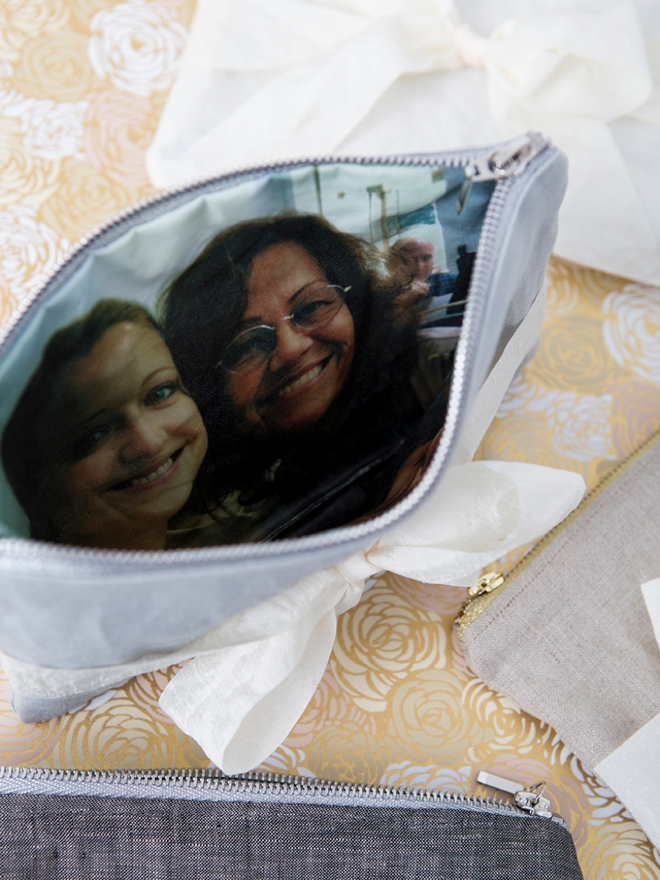 These DIY Photo, Mother of the Bride Makeup Bags Are The Cutest!