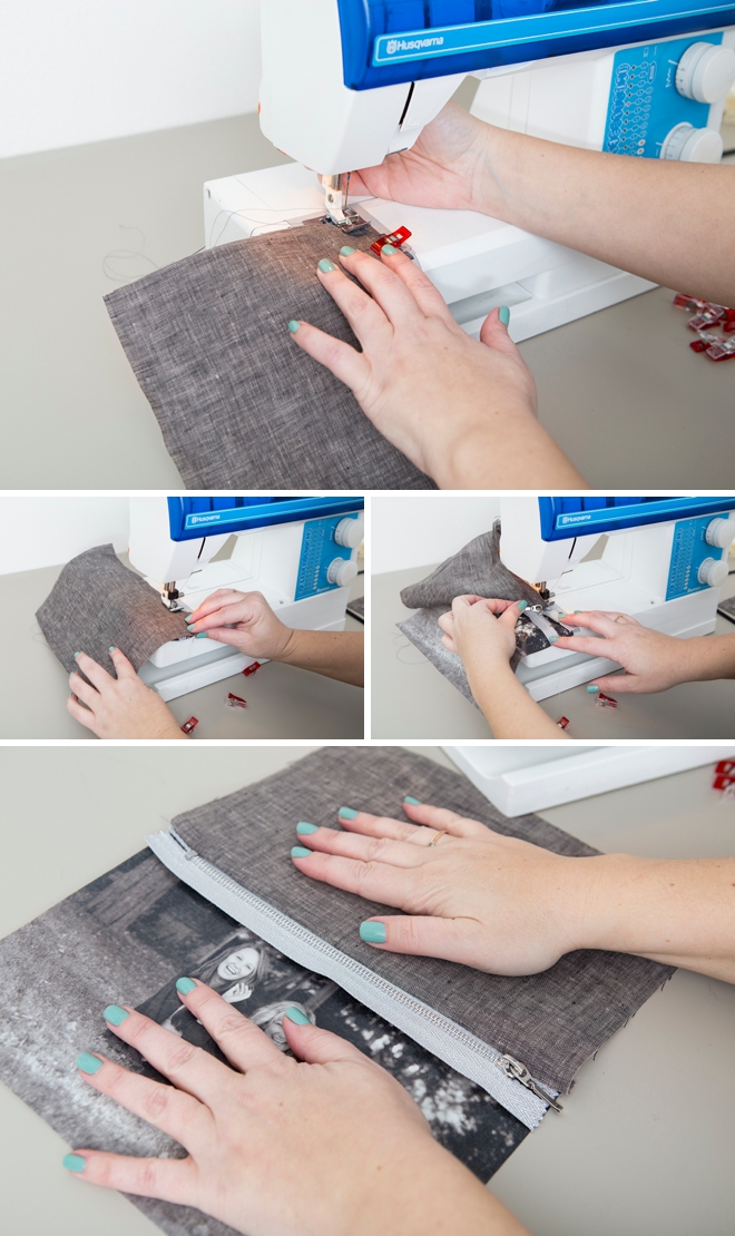 Make your own photo-lined zipper pouch, super easy!